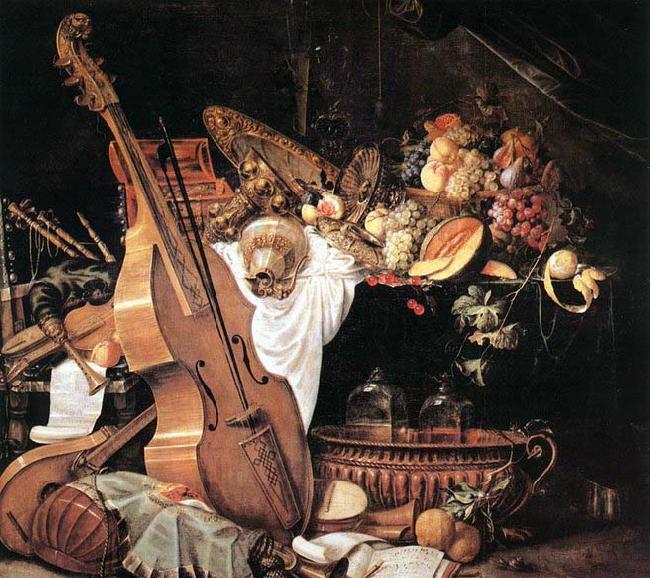 Cornelis de Heem Vanitas Still-Life with Musical Instruments after 1661 China oil painting art